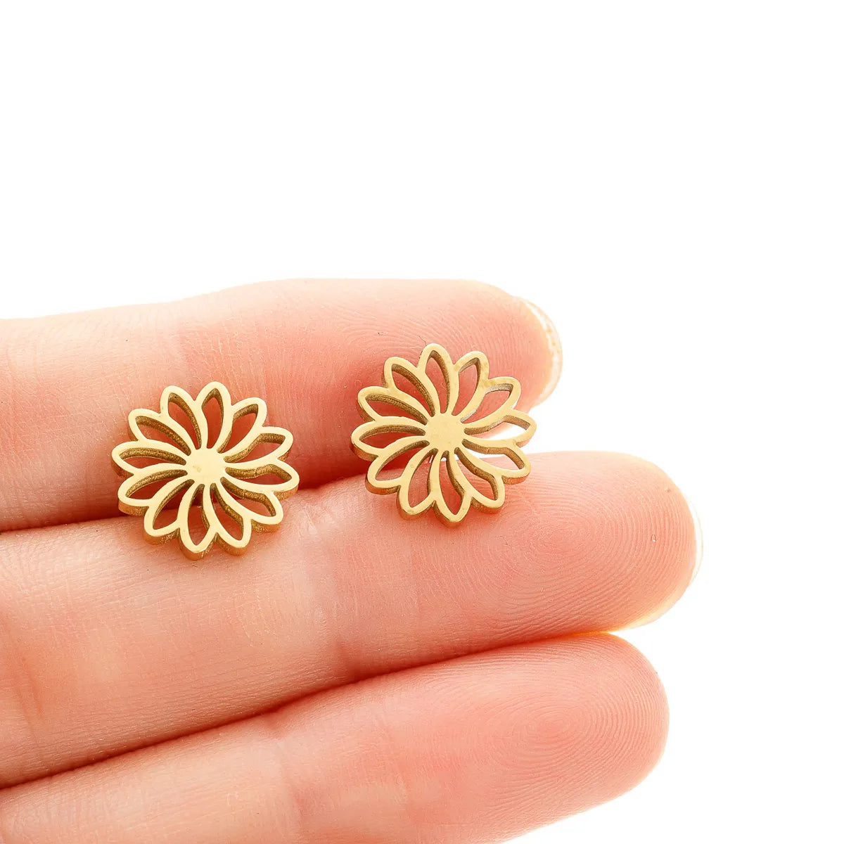 Anti-Tarnish Titanium Steel Flower Earrings | Tiny Treasures