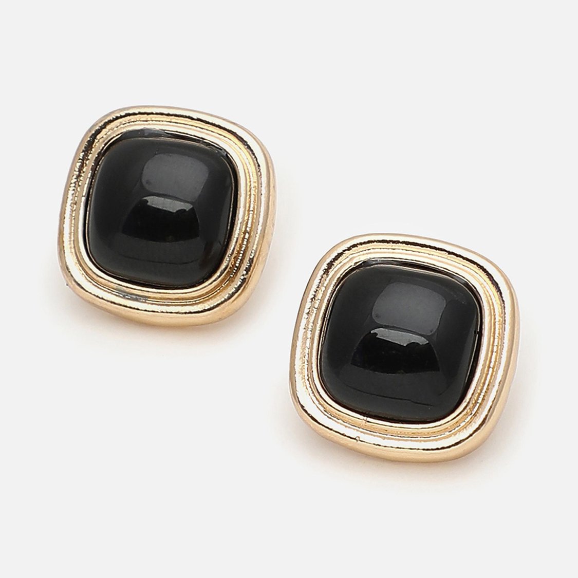 Retro Black Square Shape Earrings