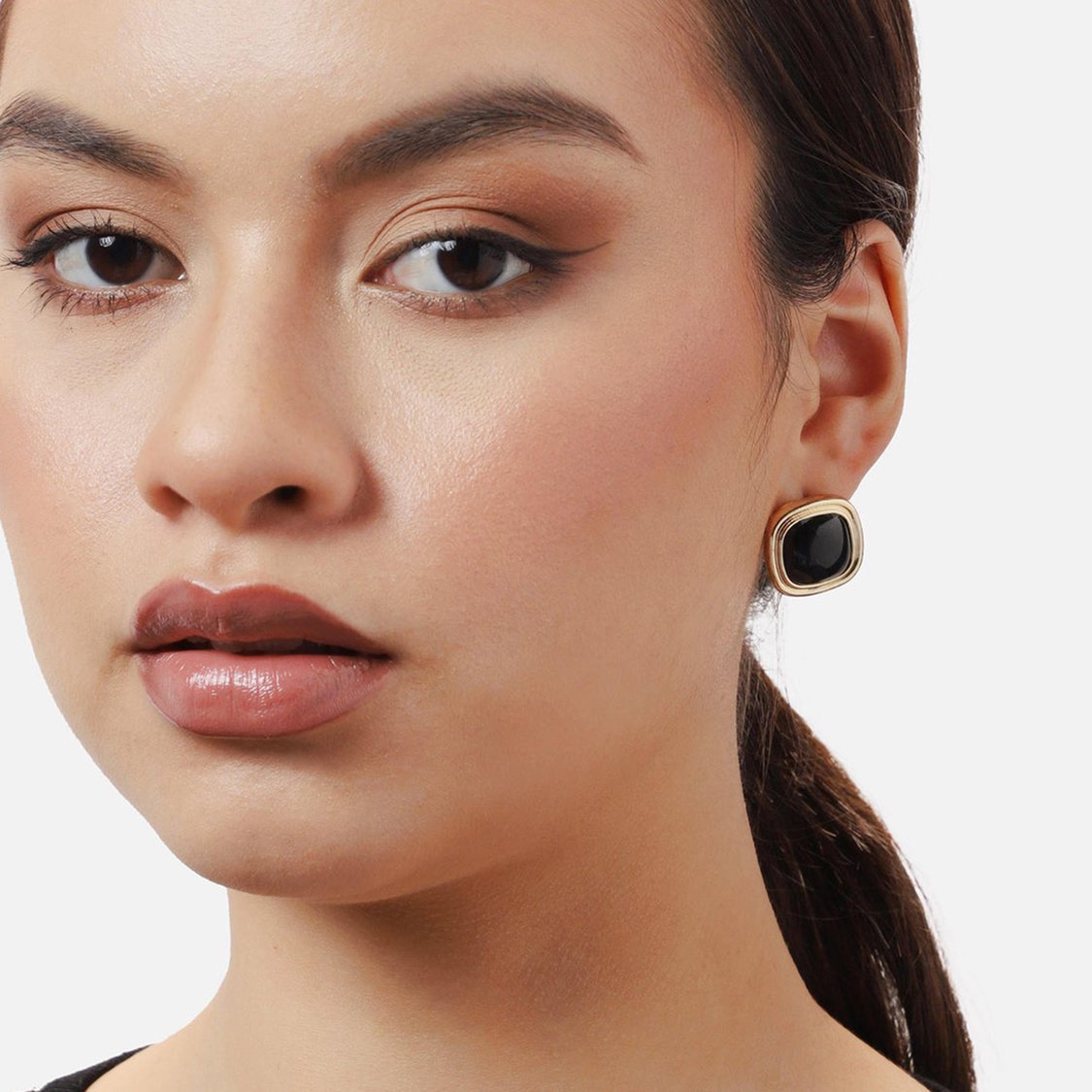 Retro Black Square Shape Earrings