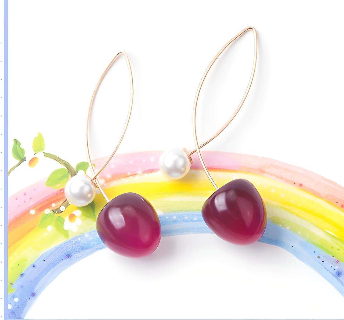 Cherry Earrings | Cheery Fruit Earrings | Red Cherry Earrings