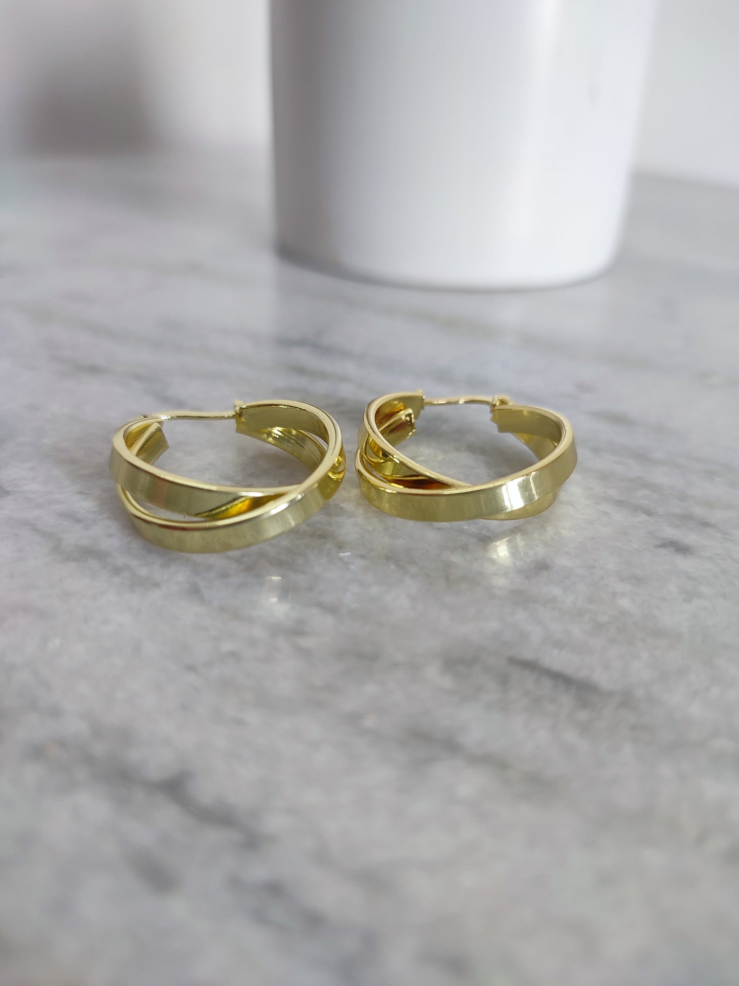 Twisted Hoops | European and American Retro Golden Hoop Earrings