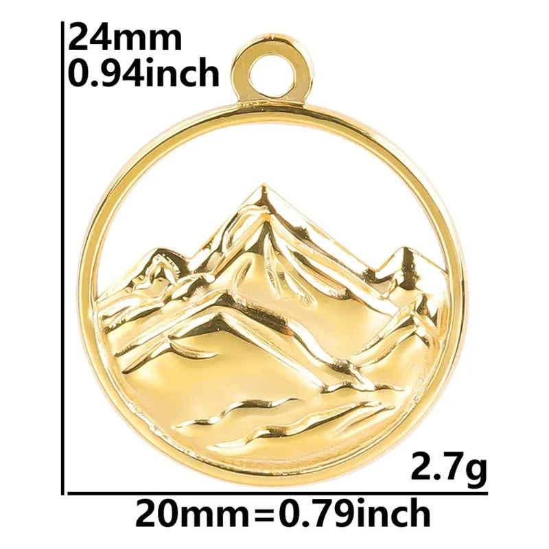 Anti-Tarnish Titanium Steel Mountain Necklace | Travel Jewellery
