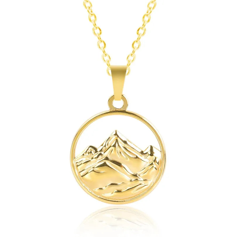Anti-Tarnish Titanium Steel Mountain Necklace | Travel Jewellery