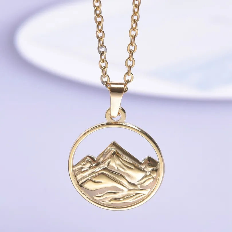 Anti-Tarnish Titanium Steel Mountain Necklace | Travel Jewellery