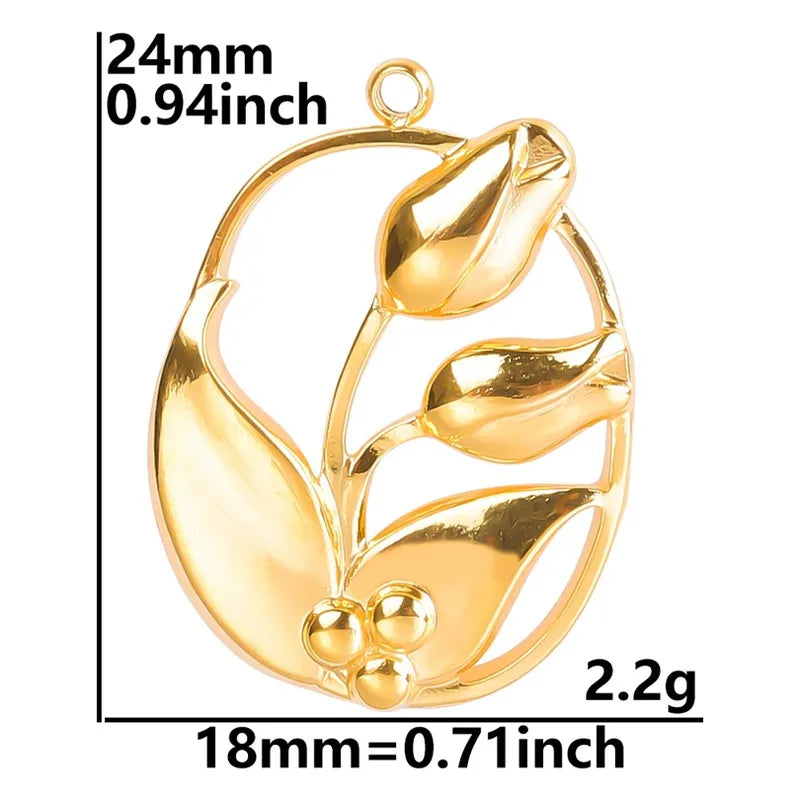 Anti-Tarnish Titanium Steel Gold Plated Tulip Necklace