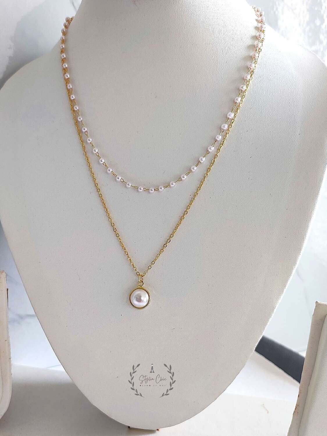 Multi-layer Pearl Necklace | Pearl Love Necklace | Casual Wear Necklace