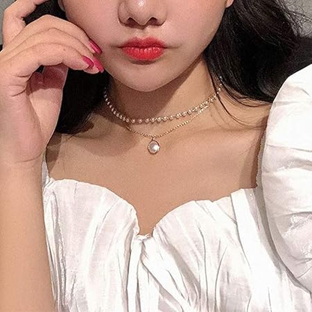 Multi-layer Pearl Necklace | Pearl Love Necklace | Casual Wear Necklace