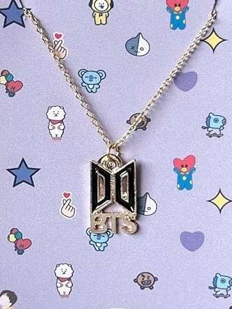 BTS for Girls Army Bangtan KPOP Jung Kook Charm Pendant Necklace with Plated Chain - Gold Colour | BTS Necklace