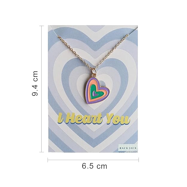 Y2K Charm Pendant Necklace - I Heart You - Purple For Women | Valentine's Day Gift For Her | Affordable Gift | Heart Pendant