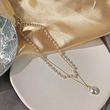 Multi-layer Pearl Necklace | Pearl Love Necklace | Casual Wear Necklace