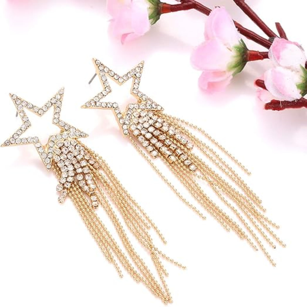 Shining Star Earrings | Partywear Earrings | Zircon Star Earrings | Trending Partywear Minimal Earrings