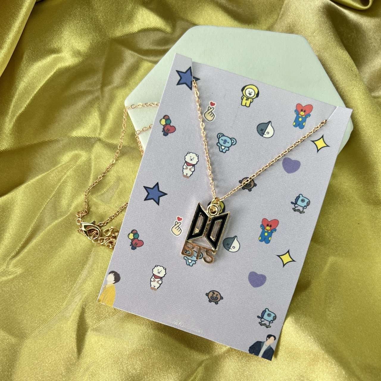 BTS for Girls Army Bangtan KPOP Jung Kook Charm Pendant Necklace with Plated Chain - Gold Colour | BTS Necklace