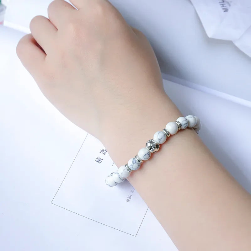 Football Alloy White Beaded Plating Bracelets | White Bracelet