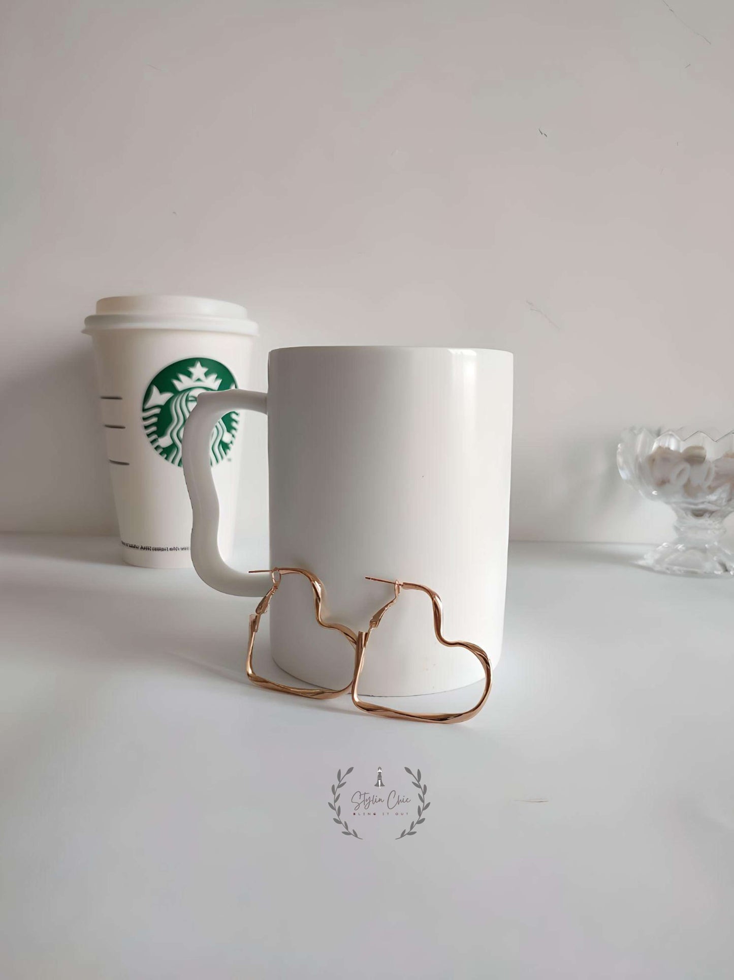 Heart Shape Golden Hoops | Heart Earrings | Gift For Her | Romantic Gift Idea