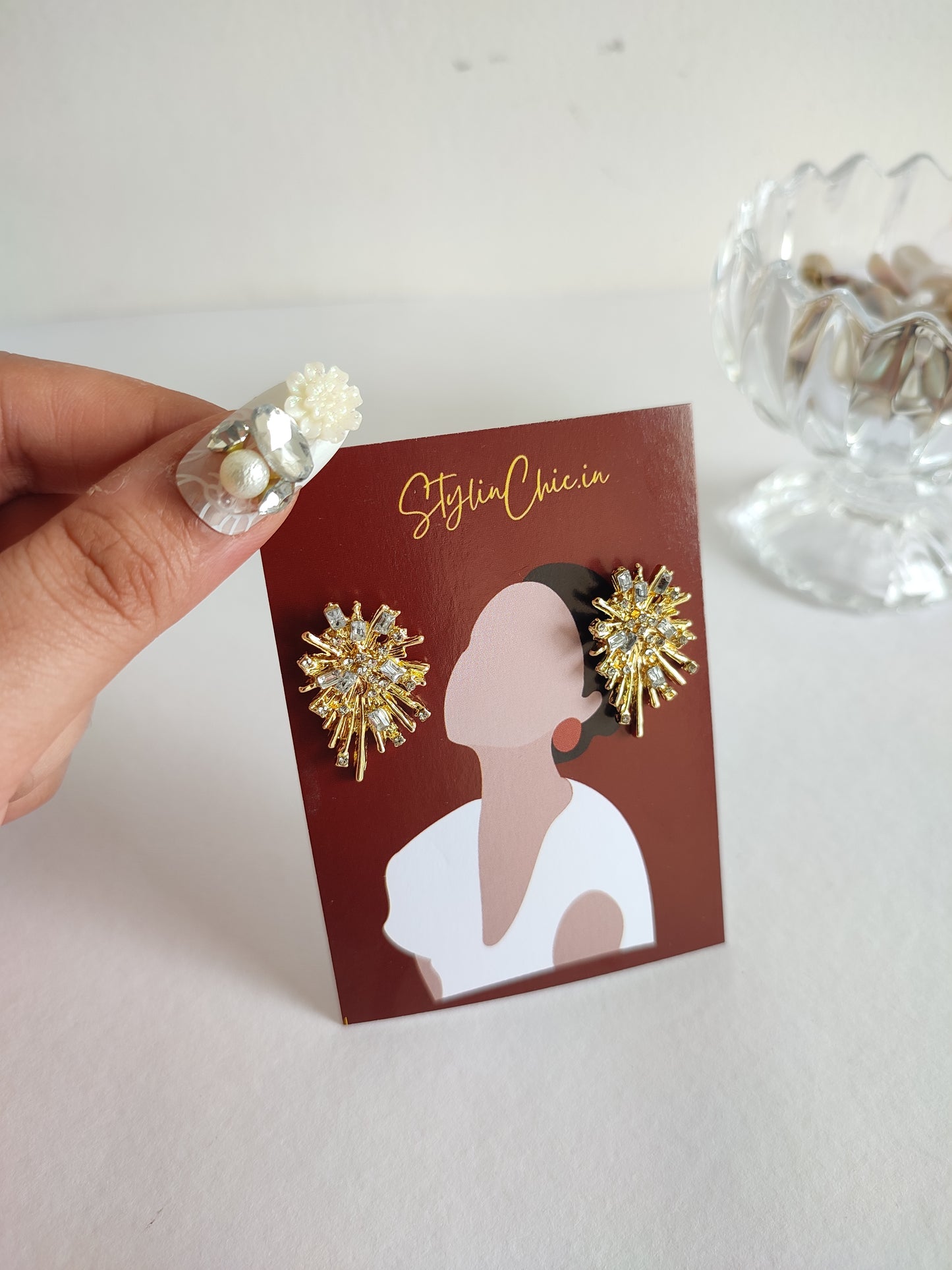 Golden Firework | Stardust Earrings | Golden Earrings | Festive Earrings