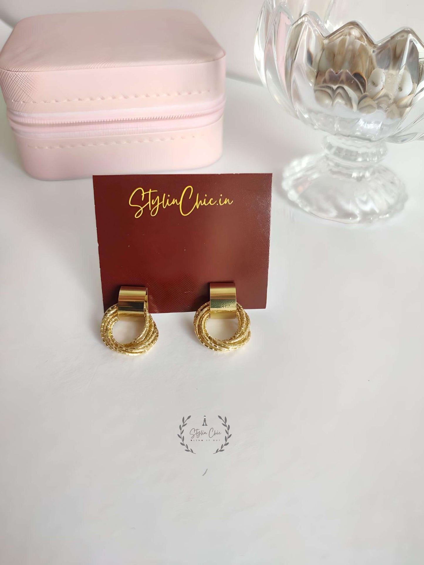 New Gold Metallic Multiple Circle Earrings | Golden Earrings | Work Wear Jewellery