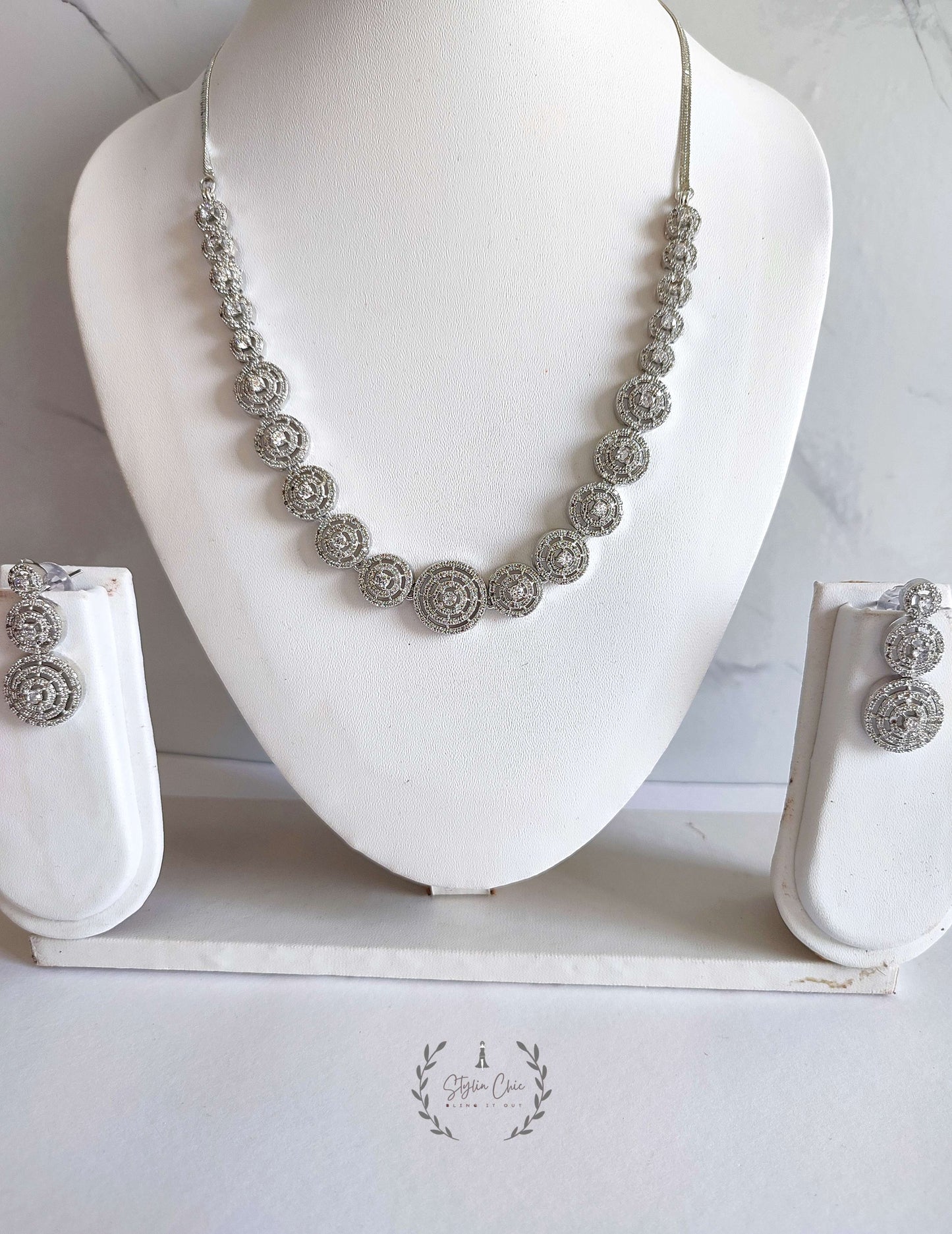 AD Necklace with Matching Earrings | Bridal Set | Party Wear Necklace With Earrings