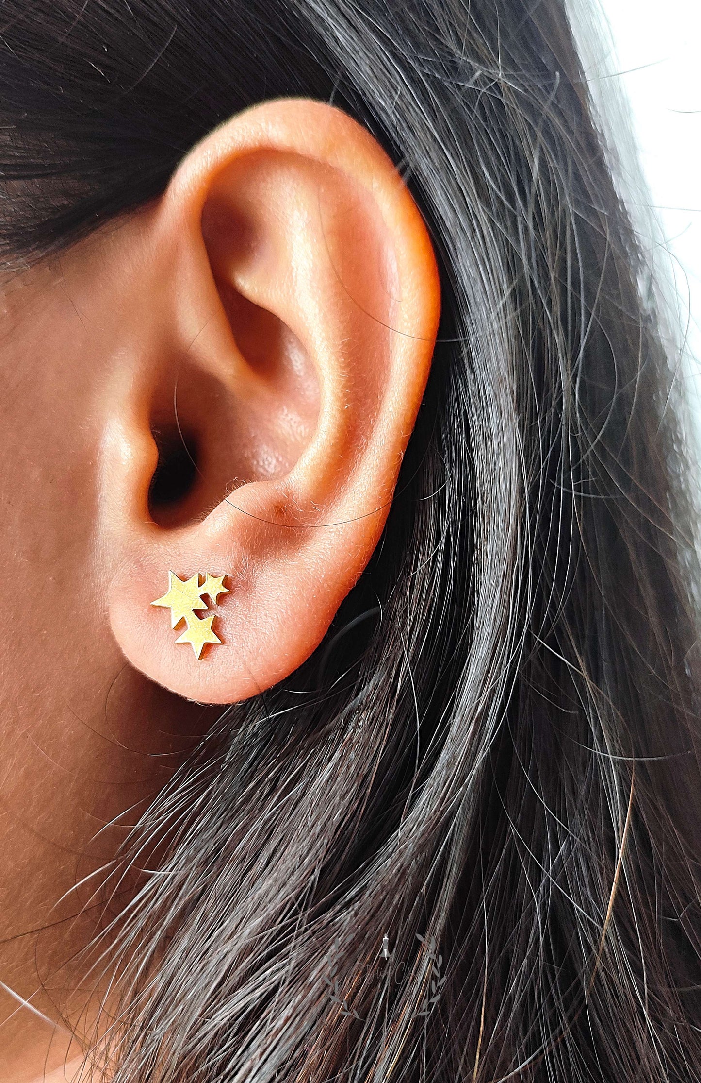 Anti-Tarnish Titanium Steel Star Stud Earrings | Stars Earrings | Office/Work Wear Earrings