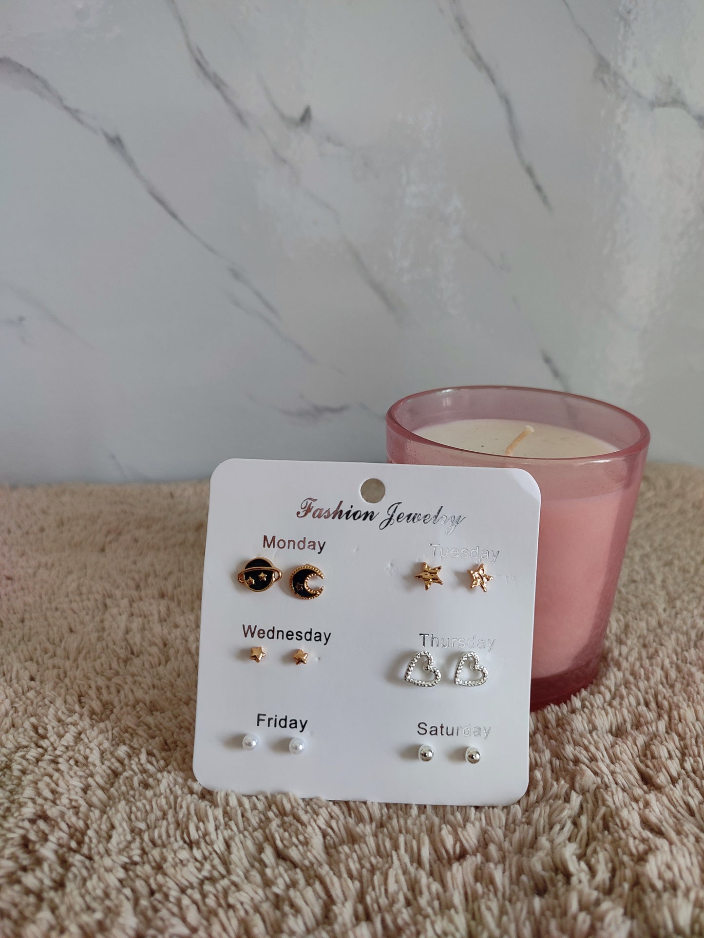 Weekly Seven Stud Earrings | Universe Theme Style | Imported Jewellery | Trendy Fashion | Gen Z Style | Office Wear Earring Set