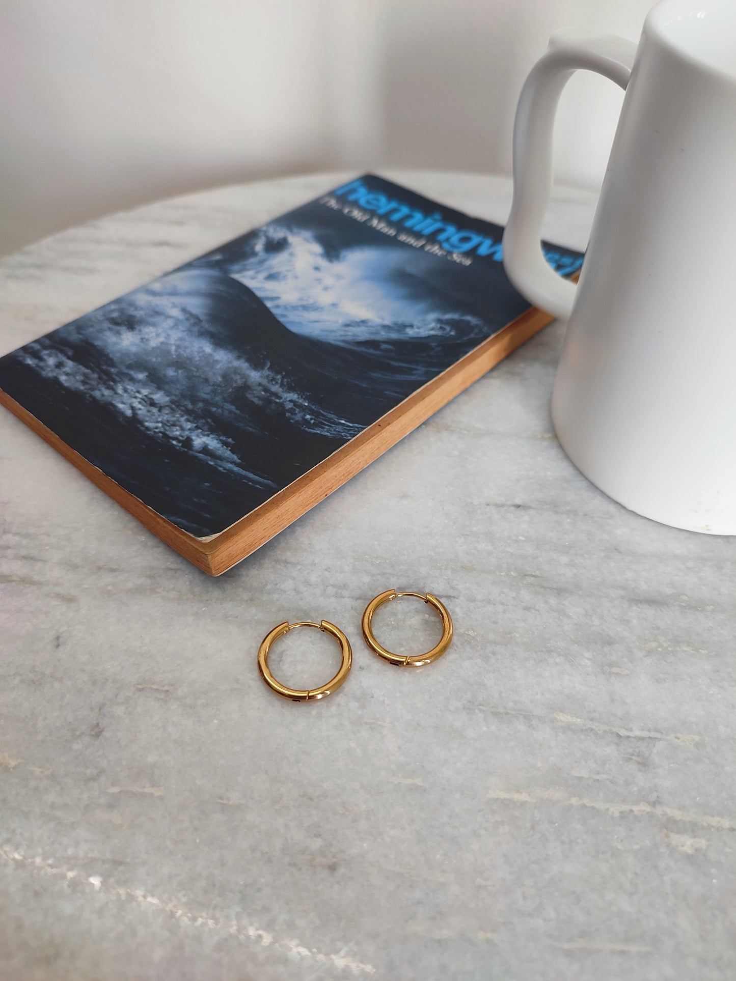 Anti-Tarnish Titanium Steel Golden Round Earrings | Jewellery for Girls & Women | Daily Wear AM to PM Jewellery