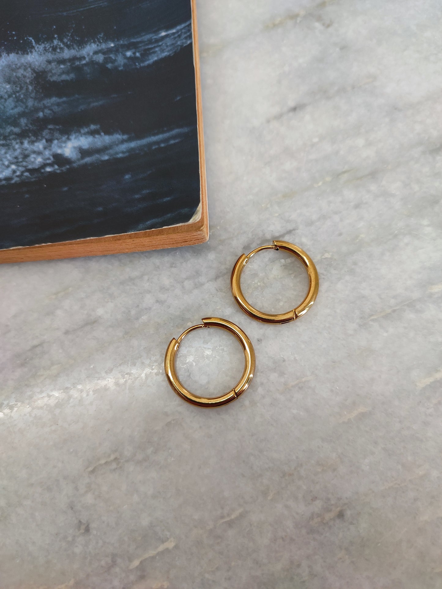 Anti-Tarnish Titanium Steel Golden Round Earrings | Jewellery for Girls & Women | Daily Wear AM to PM Jewellery