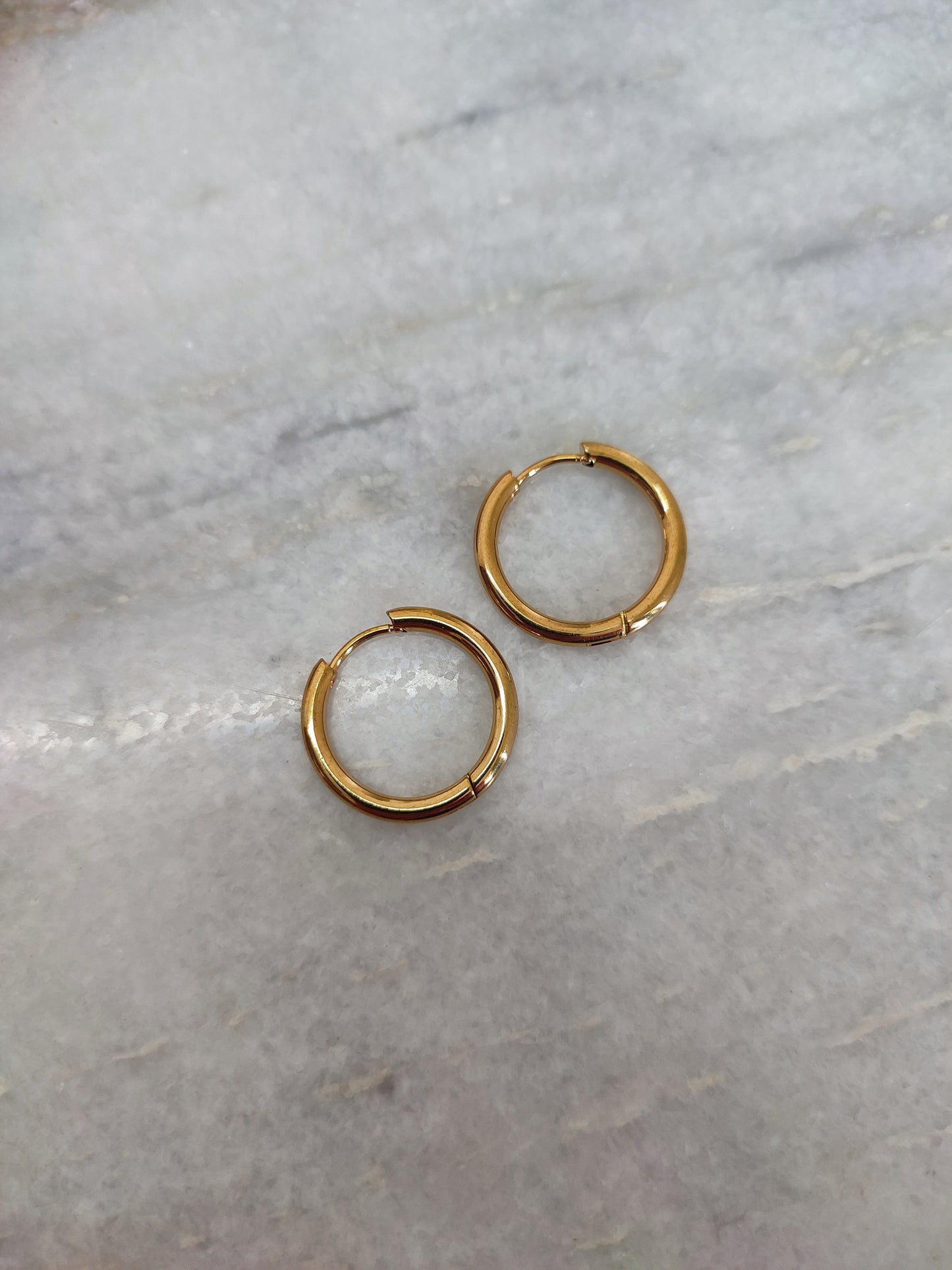 Anti-Tarnish Titanium Steel Golden Round Earrings | Jewellery for Girls & Women | Daily Wear AM to PM Jewellery