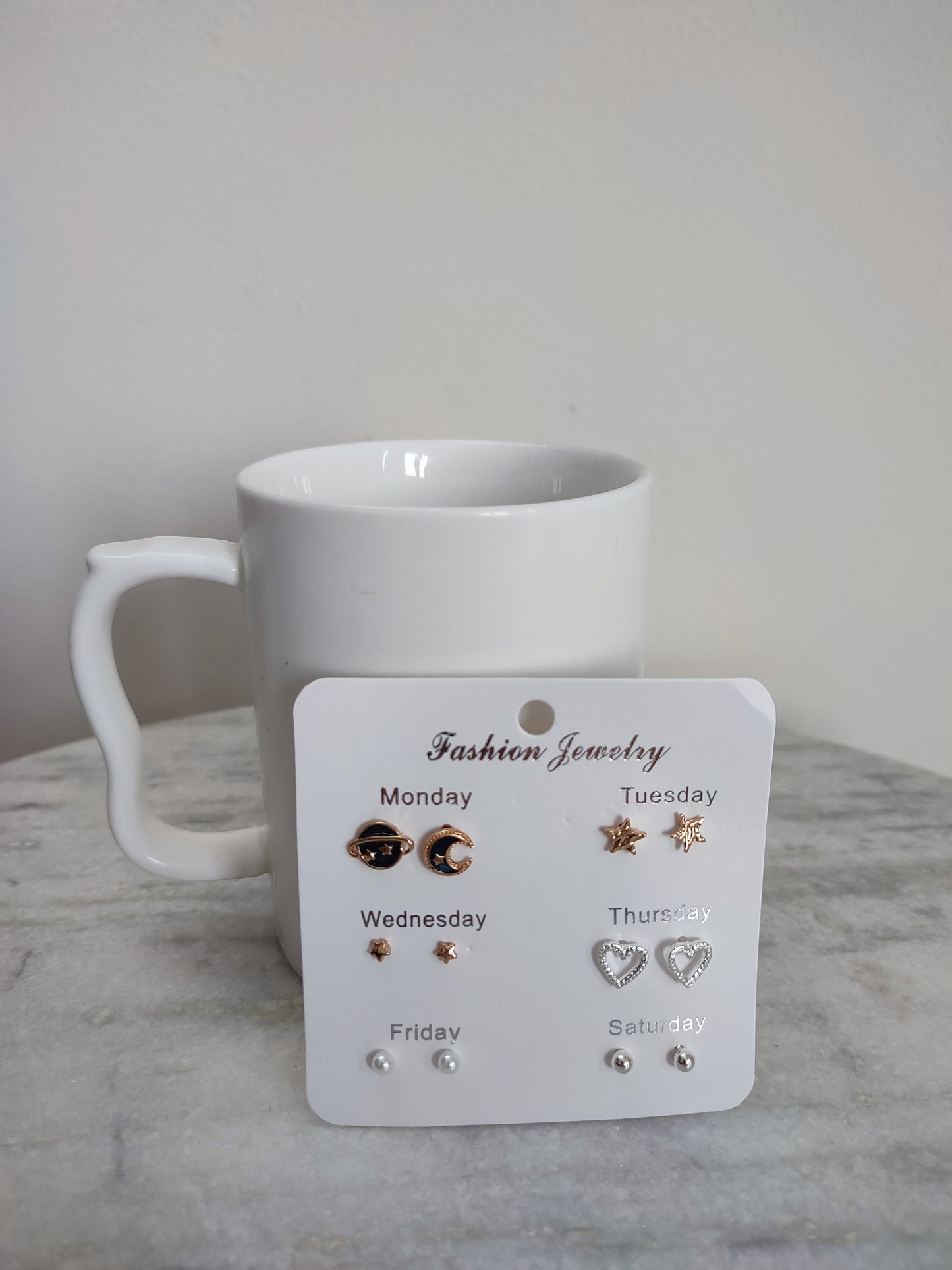 Weekly Seven Stud Earrings | Universe Theme Style | Imported Jewellery | Trendy Fashion | Gen Z Style | Office Wear Earring Set