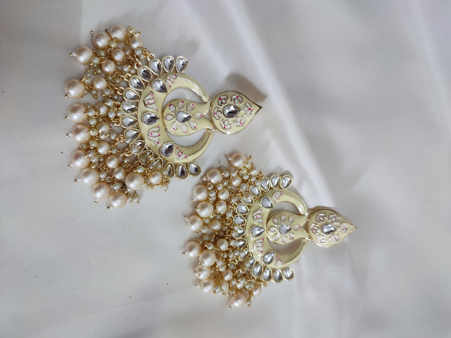 White Chandbali With Lustrous Pearls | Aesthetic Traditional Chandbali | Premium Quality