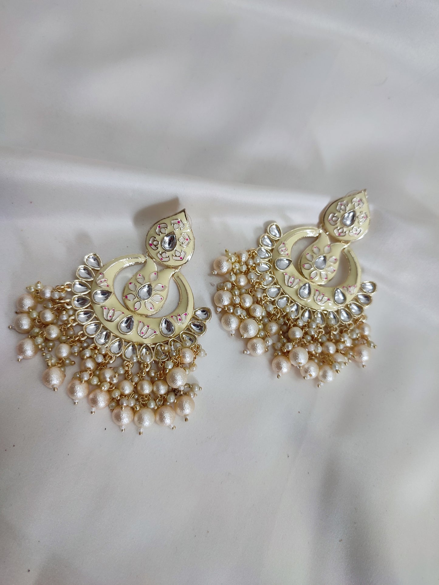 White Chandbali With Lustrous Pearls | Aesthetic Traditional Chandbali | Premium Quality