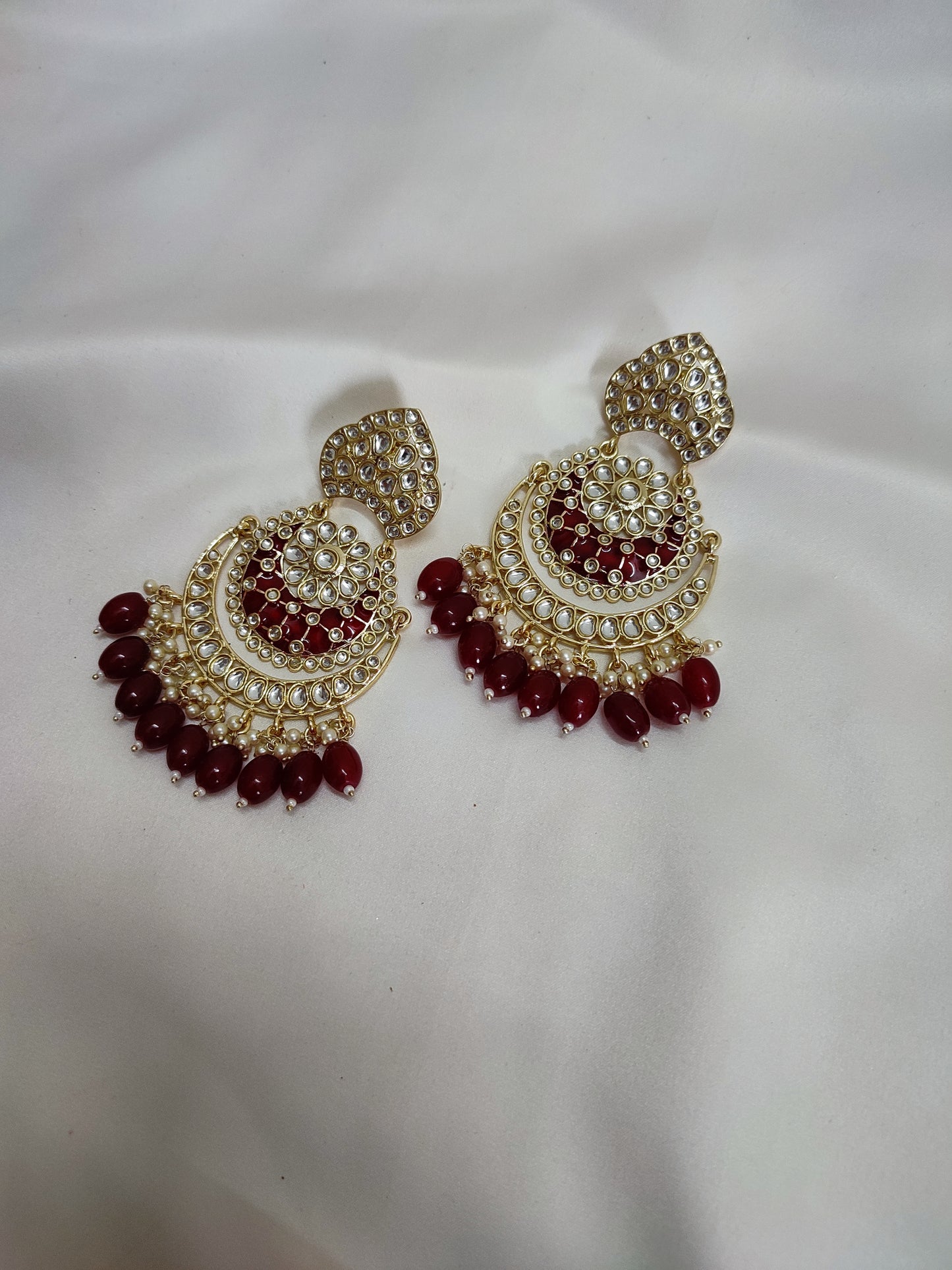 Marron Big Chandbali Earrings