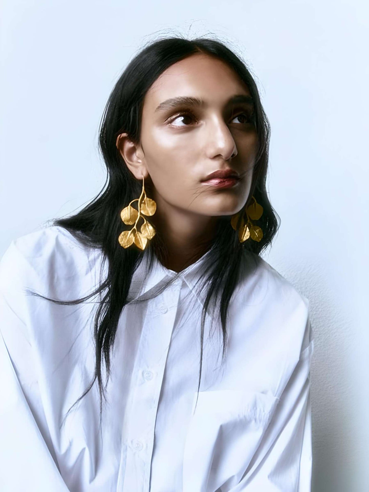 Retro Leaf Alloy Plating Drop Earrings | Big Leaf Earrings | Gold Dangle Earrings | Statement earrings | Long leaf Earrings
