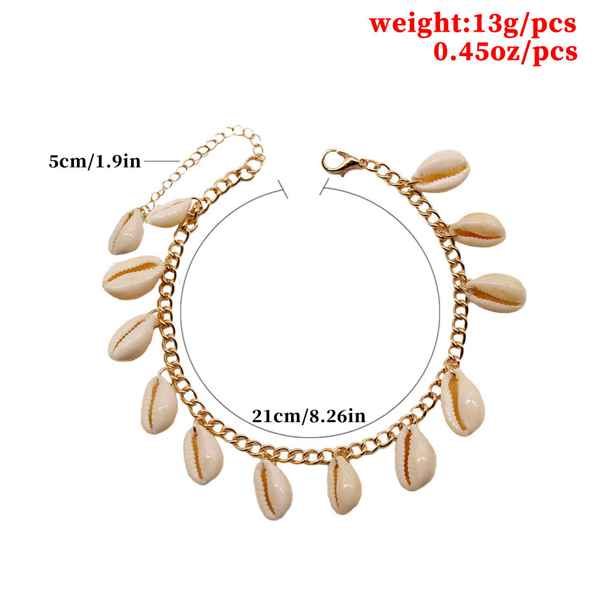Vacation Bohemian Sea Shell Alloy Anklet | Beach Jewellery | Travel Jewellery