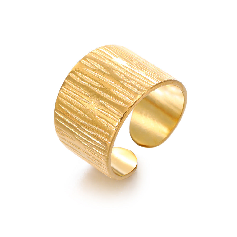 Anti-Tarnish Titanium Steel Modern Style Open Ring For Women