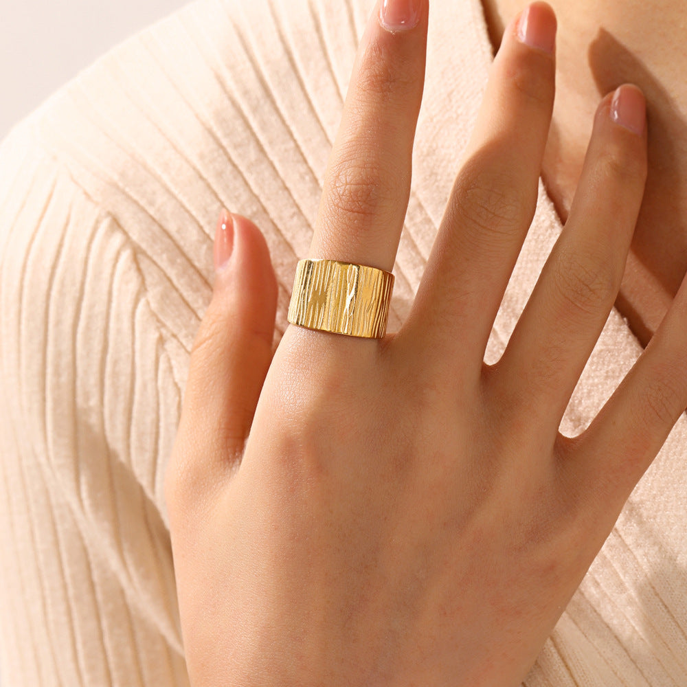 Anti-Tarnish Titanium Steel Modern Style Open Ring For Women