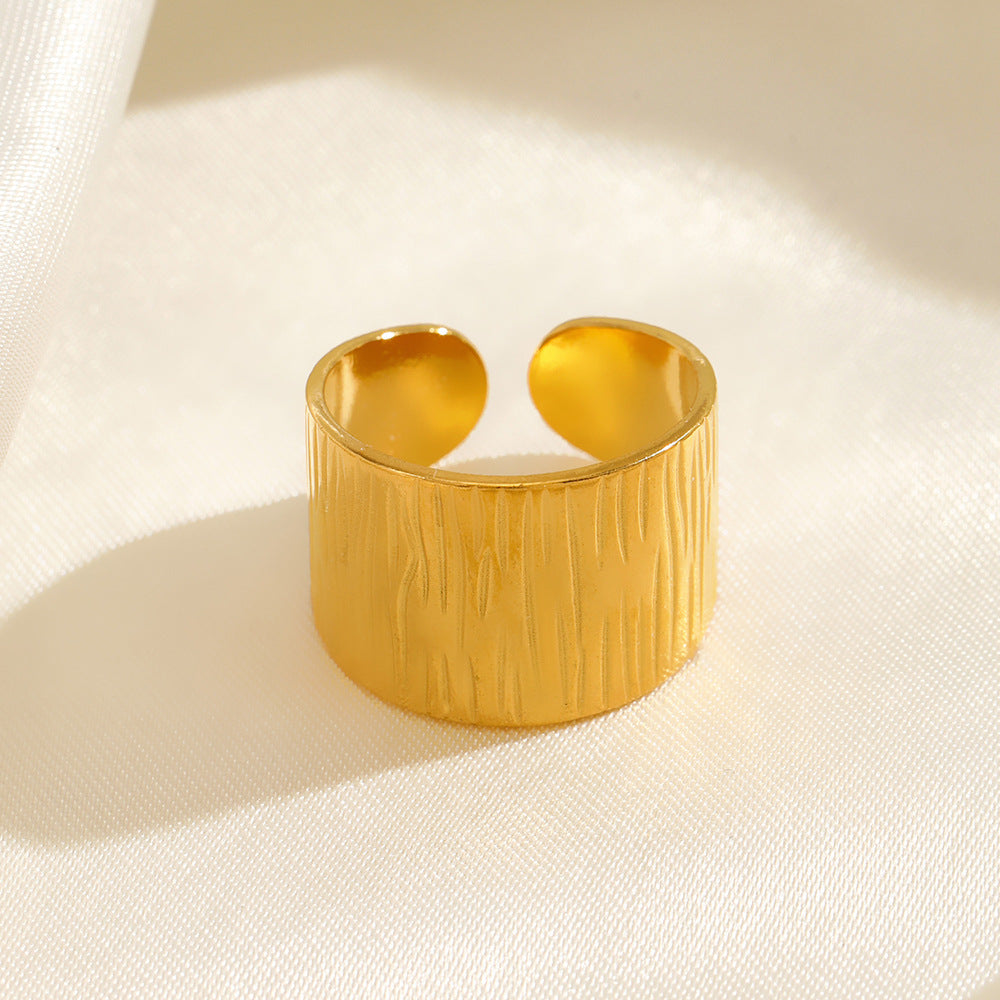 Anti-Tarnish Titanium Steel Modern Style Open Ring For Women