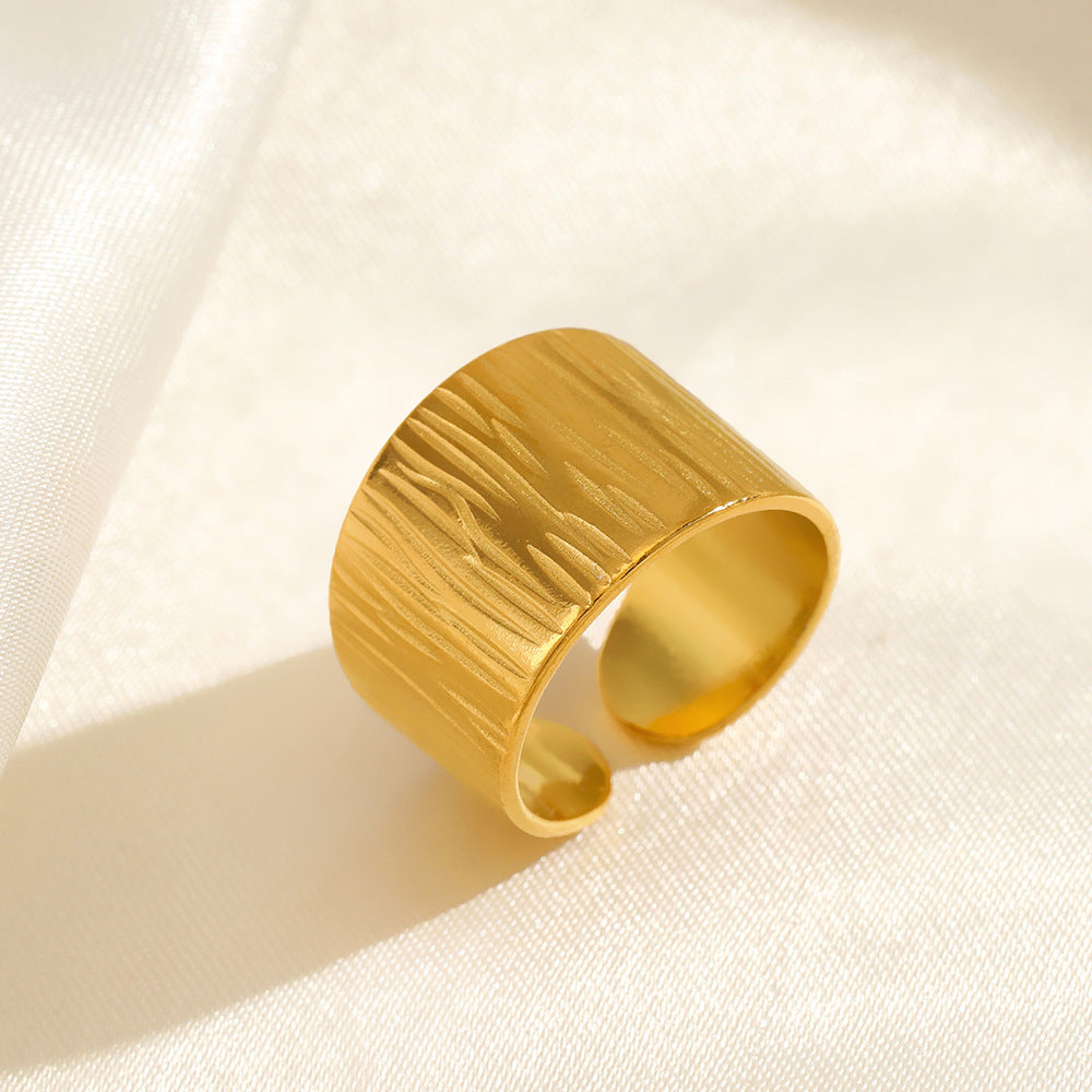 Anti-Tarnish Titanium Steel Modern Style Open Ring For Women