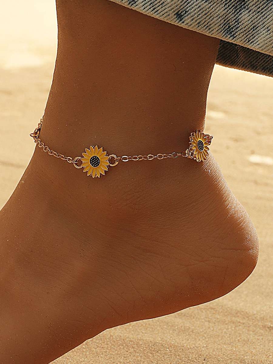 Sunflower Anklet | Flower Anklet | Summer Style Jewellery | Anklet For Women