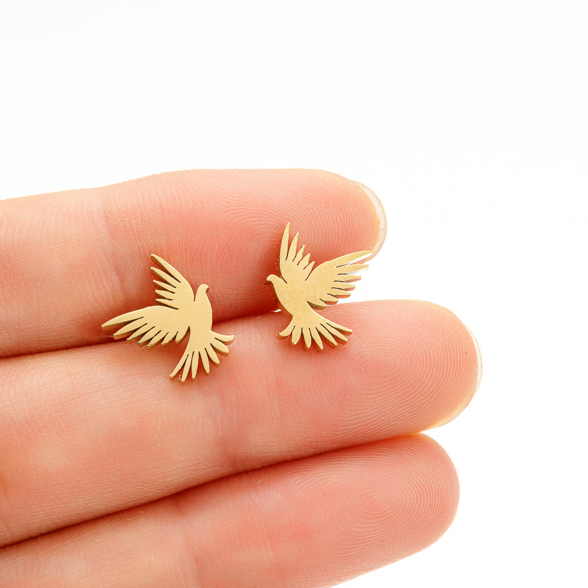 Anti-Tarnish Titanium Steel 18K Gold Plated Eagle Studs | Tiny Treasures