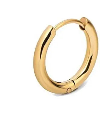 Anti-Tarnish Titanium Steel Round Golden Small Size Hoop Earrings | Work Wear Jewellery | Dainty Jewellery | Daily Wear AM to PM Earrings