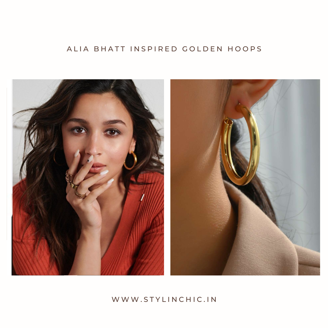 Minimalist Hoop Earrings | Classic Style Commute Round Hoop Earrings | Golden Hoops | Celebrity Inspired Hoops