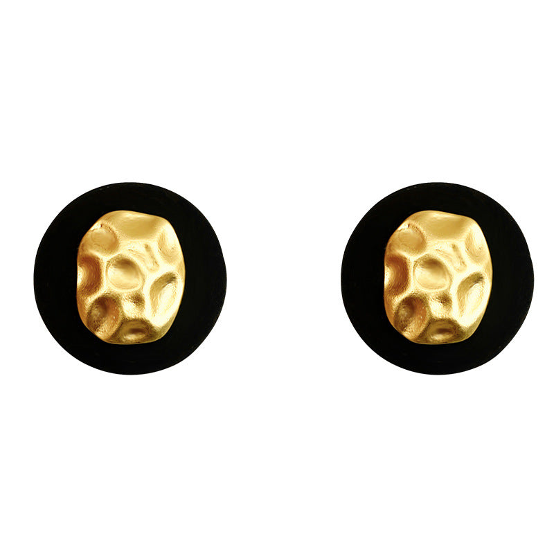 Black & Golden Contemporary Studs Earrings | Partywear Stud Earrings