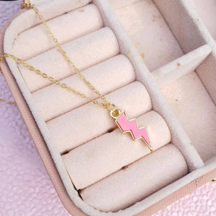Pink Flash Pendant Necklace | Pink Pendant | Gift For Her | Valentine's Day Gift | Affordable Gift