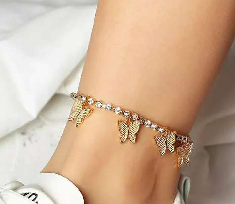 Butterfly Rhinestones Anklets | Anklet For Women | Boho Anklet | Beach Wear Jewellery