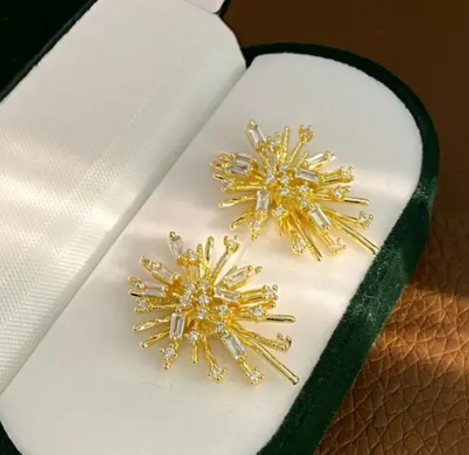 Golden Firework | Stardust Earrings | Golden Earrings | Festive Earrings