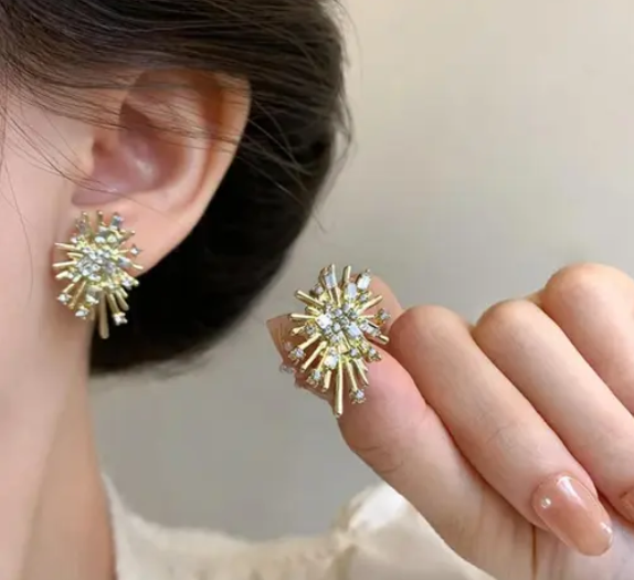 Golden Firework | Stardust Earrings | Golden Earrings | Festive Earrings