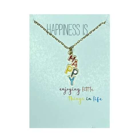 Happy Enamel Charm Pendant - Multicolour | Gift For Her | Valentine's Day Gift | Affordable Gift