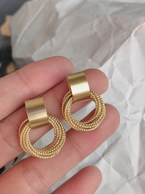 New Gold Metallic Multiple Circle Earrings | Golden Earrings | Work Wear Jewellery
