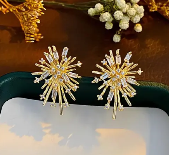 Golden Firework | Stardust Earrings | Golden Earrings | Festive Earrings