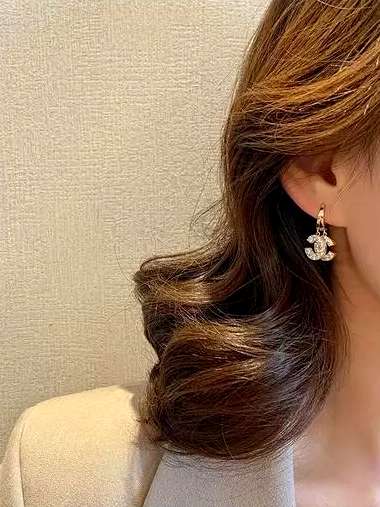 Double C Shape Zircon Drop Earrings | Dainty Jewellery | Elegant Earrings | Work Wear Earrings | Party Wear Earrings