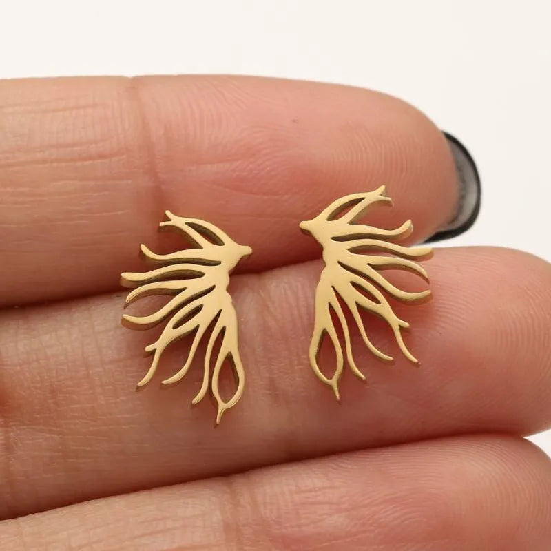 Anti-Tarnish Titanium Steel Wings Stud Earrings | Gift for Her | Minimal Jewellery